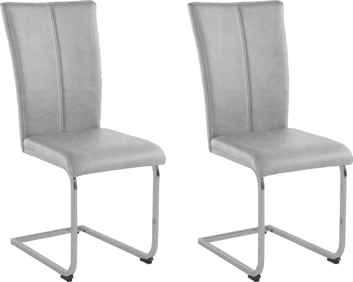 Home affaire Freischwinger »Nils«, (Set), 2 St., Microfaser, Stuhl belastbar bis 120 Kg, Gestell aus Metall im Chrom-Look oder schwarz