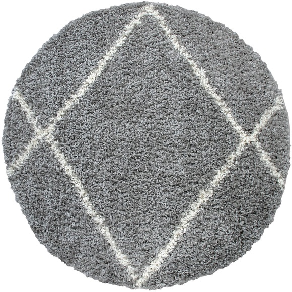 Paco Home Hochflor-Teppich »Kalmar 442«, rund, 40 mm Höhe, Scandi Design, Rauten Muster, weich & kuschelig, ideal im Wohnzimmer & Schlafzimmer