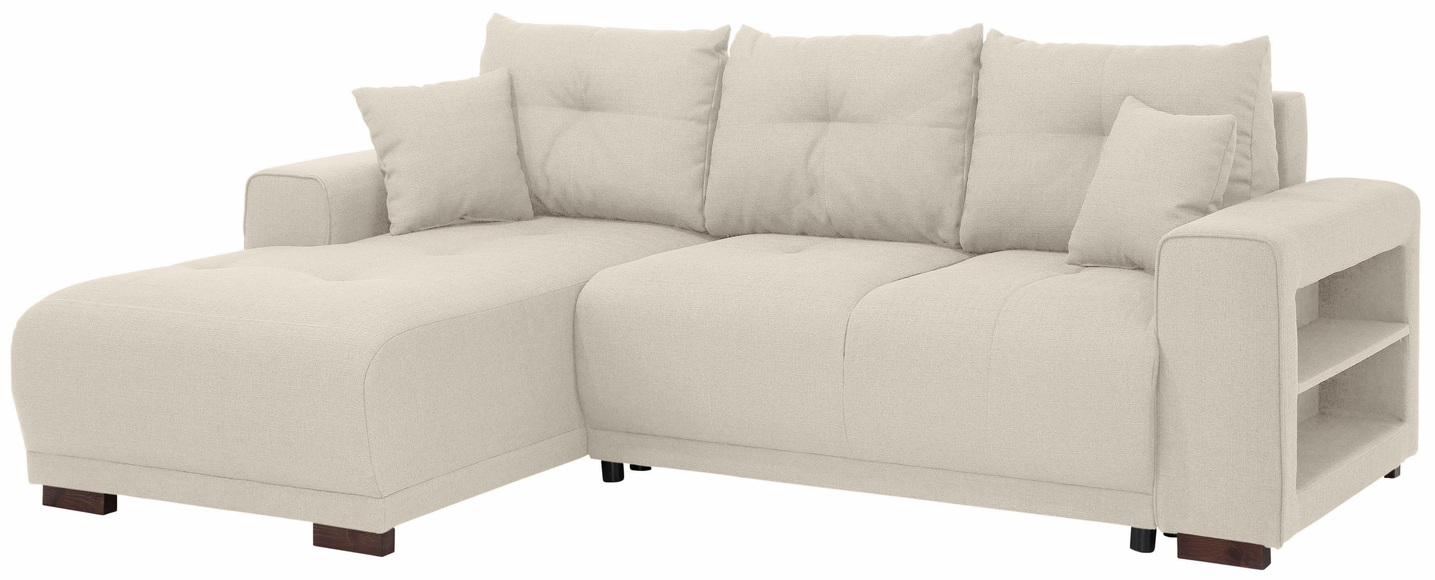 Home affaire Ecksofa »Viborg«, mit Regal in der Armlehne, wahlweise mit Bettfunktion