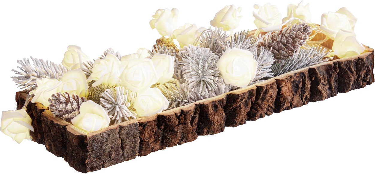 Home affaire Holztablett, LED-Rose