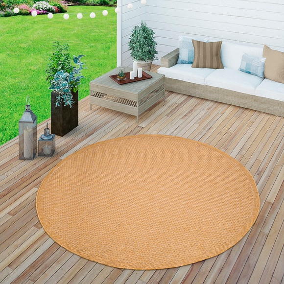 Paco Home Teppich »Timber 125«, rund, Flachgewebe, Sisal Optik, In- und Outdoor geeignet, Wohnzimmer