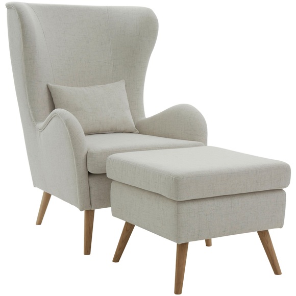 Guido Maria Kretschmer Home&Living Sessel »Salla«, wahlweise mit oder ohne Hocker, grosser Sessel: Masse B/T/H: 78/94/118 cm, Bezug auch in Luxus-Microfaser in Teddyfelloptik