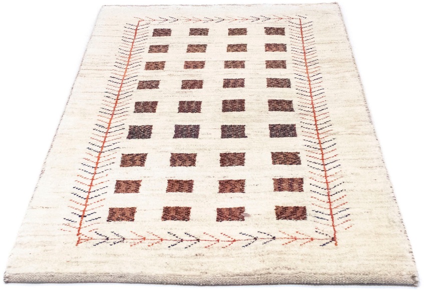morgenland Wollteppich »Gabbeh Teppich handgeknüpft beige«, rechteckig, 15 mm Höhe, handgeknüpft