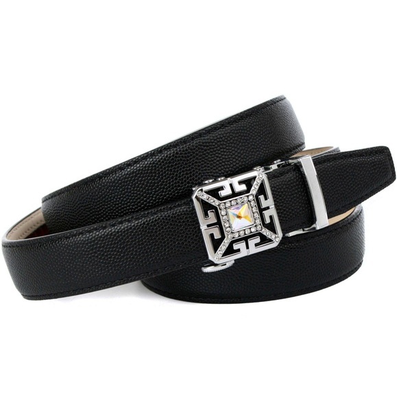 Anthoni Crown 2, 4 cm femininer Ledergürtel mit aufwendiger Schmuck-Schließe