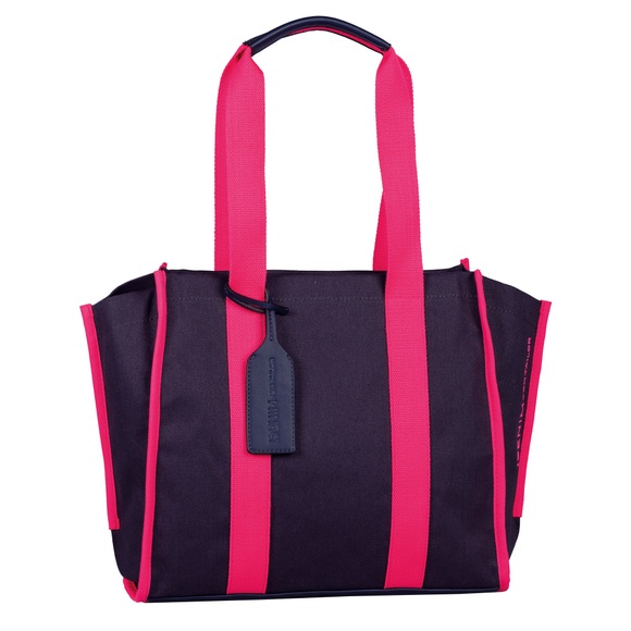 TOM TAILOR Denim Shopper »Alani«, Neonbesätze auf dem coolen Baumwoll-Canvas sind ein echter Blickfang