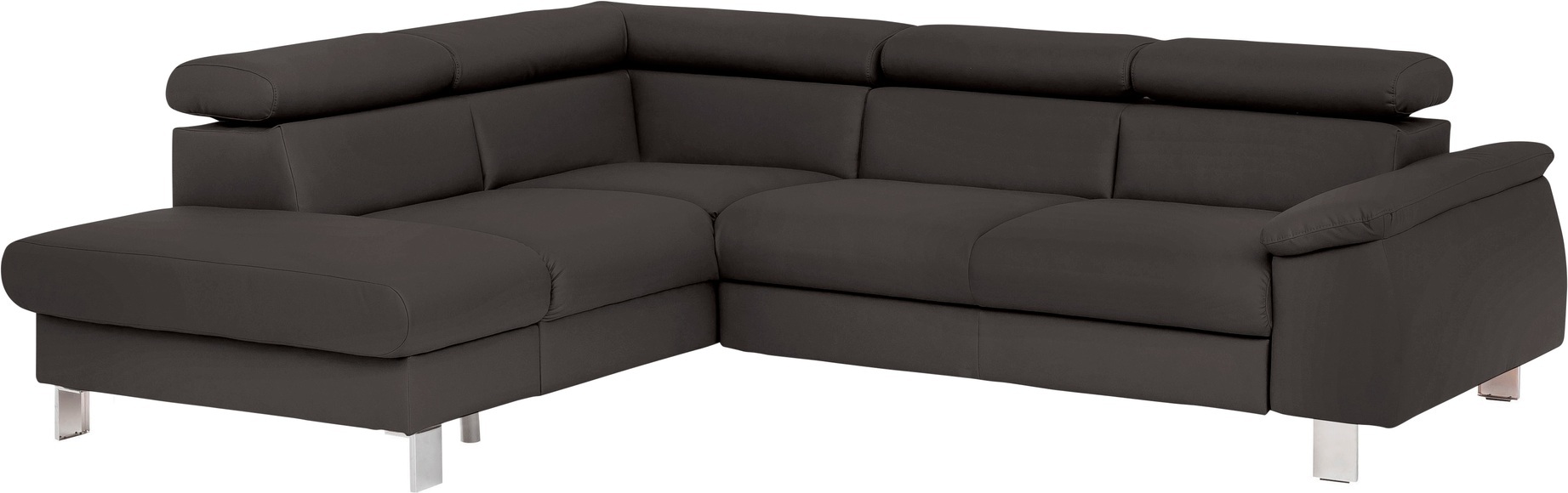 COTTA Ecksofa »Komaris«, inklusive Kopf- bzw. Rückenverstellung, wahlweise Bettfunktion, Bettkasten und RGB-LED-Beleuchtung
