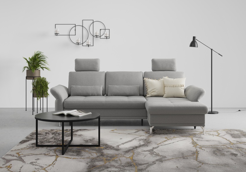 INOSIGN Ecksofa »Palm Beach«, Federkern, mit Sitztiefenverstellung, wahlweise mit Bettfunktion, Bettkasten und Armteilverstellung