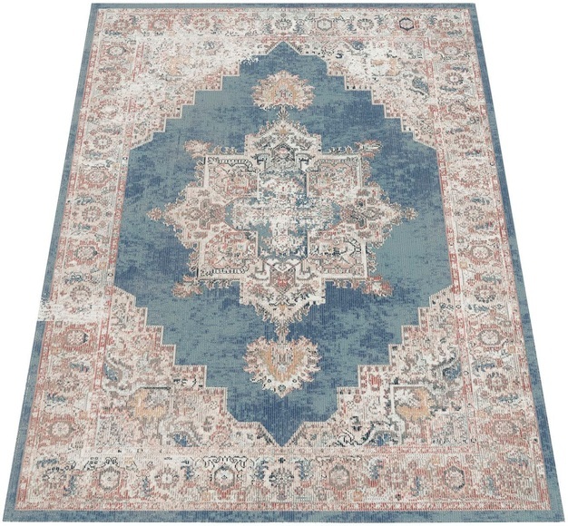 Paco Home Teppich »Torres 275«, rechteckig, 4 mm Höhe, Kurzflor, Orientalisches Vintage Design, In- und Outdoor geeignet, Wohnzimmer