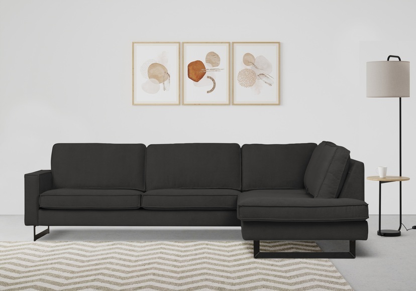 Places of Style Ecksofa »Pinto«, mit Keder und Metallfüssen