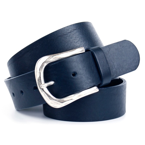 Anthoni Crown Denim-Gürtel mit matter Schliesse in ´´Altsilber´´