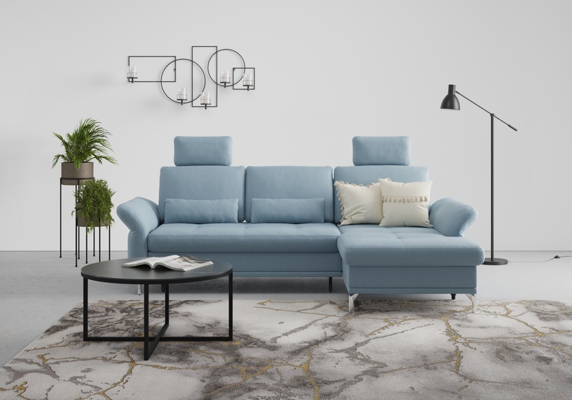 INOSIGN Ecksofa »Palm Beach«, Federkern, mit Sitztiefenverstellung, wahlweise mit Bettfunktion, Bettkasten und Armteilverstellung