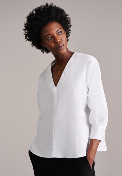 Tunika Uni 78-arm V-neck Damen Weiss 36