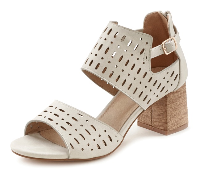 LASCANA Sandalette, mit Blockabsatz und Cut-Outs VEGAN