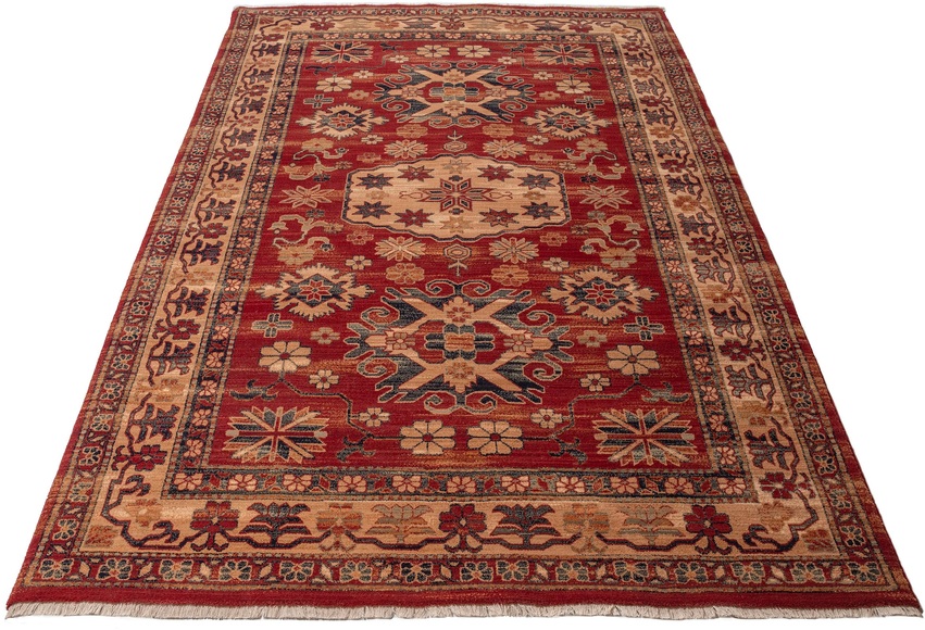 THEKO Wollteppich »Saharna 2856«, rechteckig, 12 mm Höhe, reine Wolle, Orient-Optik, mit Fransen, Wohnzimmer
