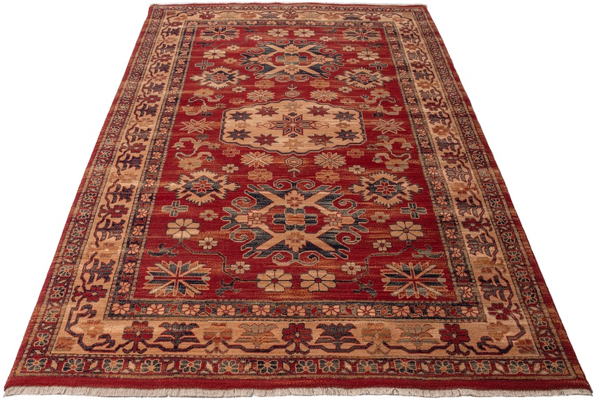 THEKO Wollteppich »Saharna 2856«, rechteckig, 12 mm Höhe, reine Wolle, Orient-Optik, mit Fransen, Wohnzimmer