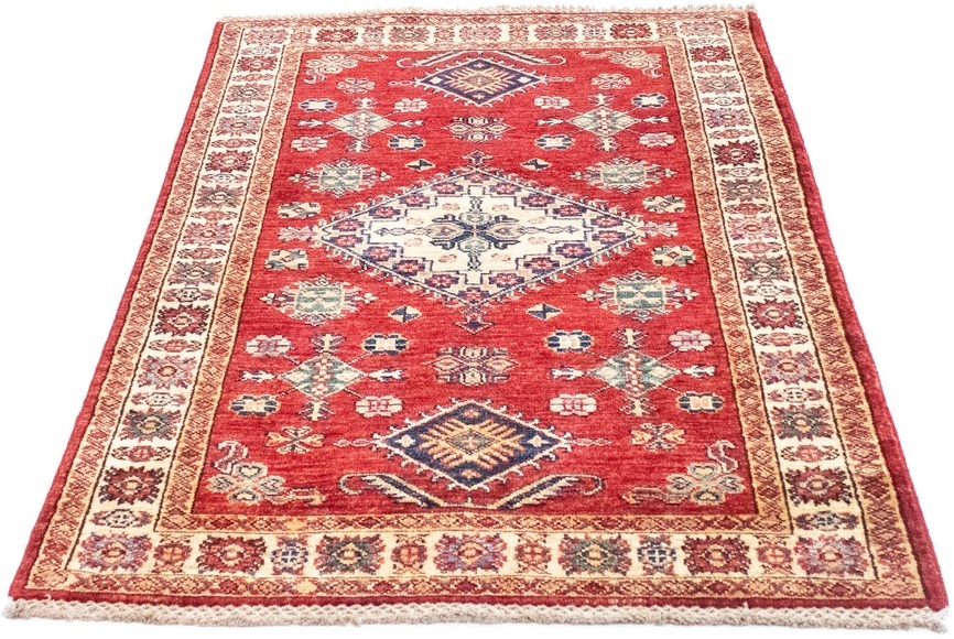 morgenland Wollteppich »Kazak Teppich handgeknüpft rot«, rechteckig, 6 mm Höhe