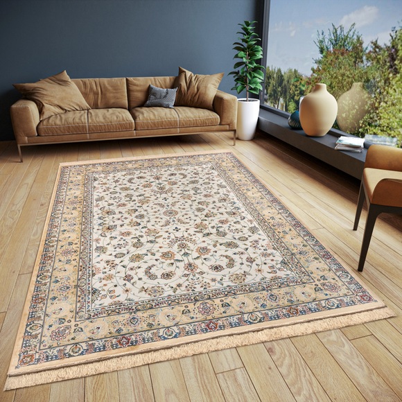 freundin Home Collection Teppich »Djamila«, rechteckig, Orient-Design, Vintage-Look, Fransen, pflegeleicht, strapazierfähig