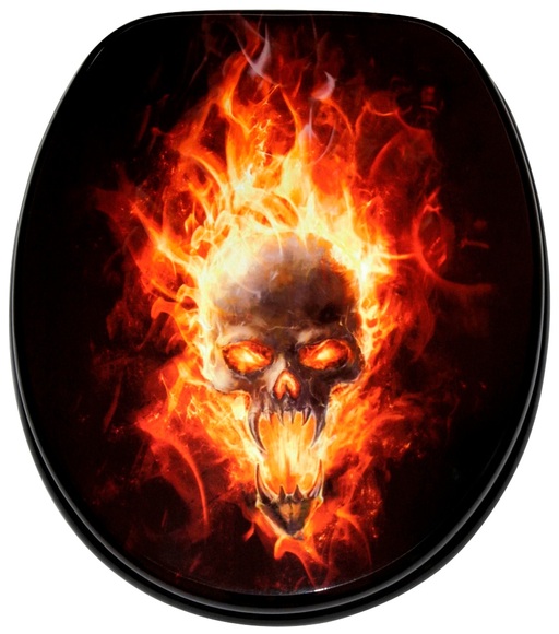 Sanilo WC-Sitz »Totenkopf in Flammen«
