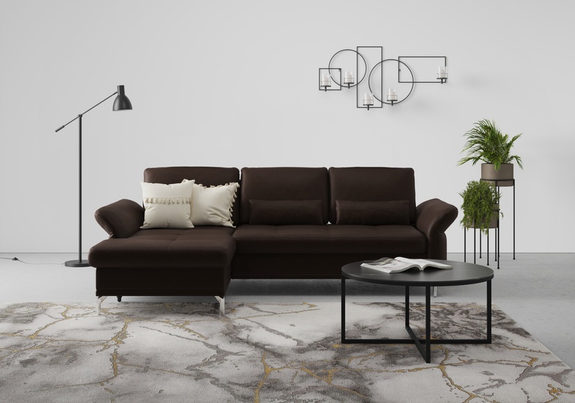 INOSIGN Ecksofa »Palm Beach«, Federkern, mit Sitztiefenverstellung, wahlweise mit Bettfunktion, Bettkasten und Armteilverstellung