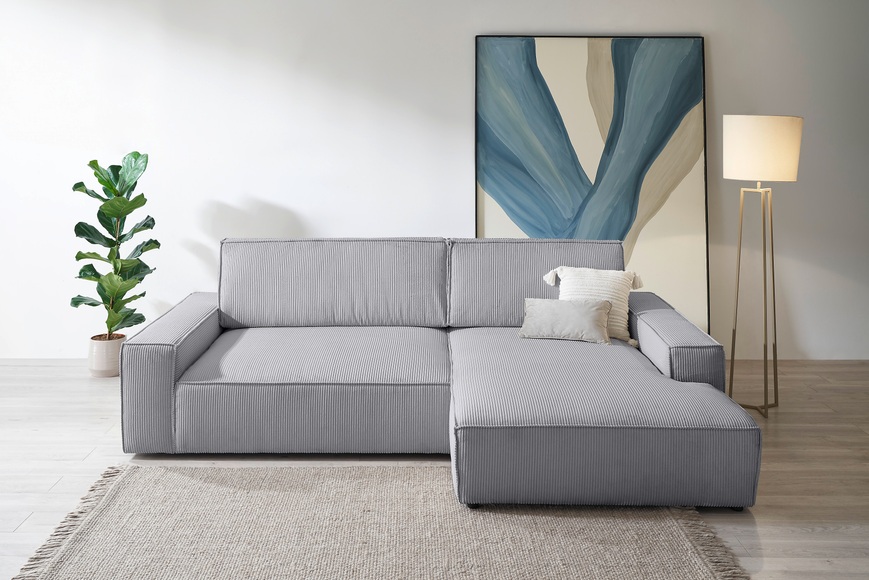 Home affaire Ecksofa »NEU: SHERWOOD XXL 284, Big-Sofa L-Form, tiefe Sitzfläche 95 cm, Cord«, Recamiere rechts/links, als Schlafsofa stellbar, Cord u. Leinenoptik