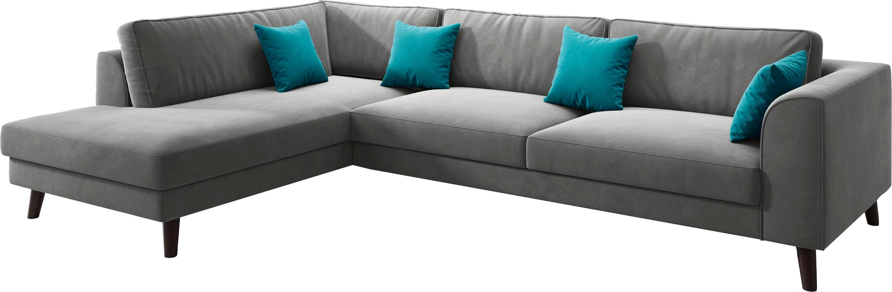 INOSIGN Ecksofa »Laurentia«, mit 4 Zierkissen, Ottomane links oder rechts bestellbar