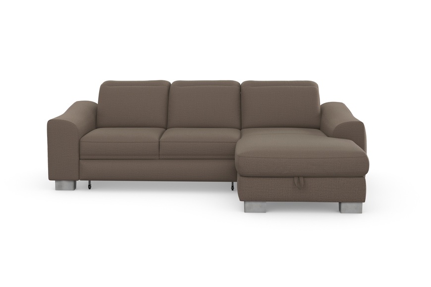 sit&more Ecksofa »Durness«, mit Federkern und hochwertigen Edelstahlfüssen, wahlweise mit Kopfteilverstellung, Bettfunktion und Bettkasten oder mit Bettfunktion und Bettkasten