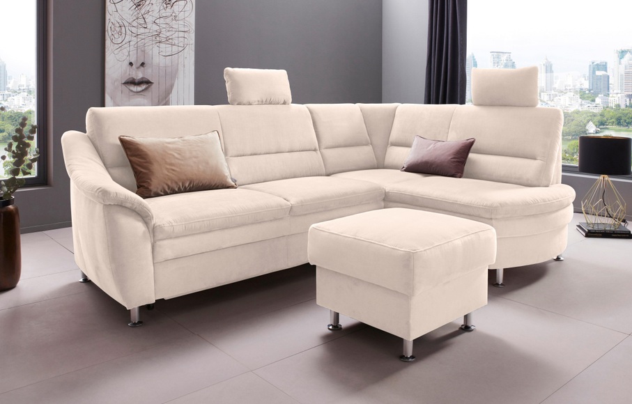 Places of Style Ecksofa »Cardoso«, Federkern, wahlweise mit Bett, Schubkasten