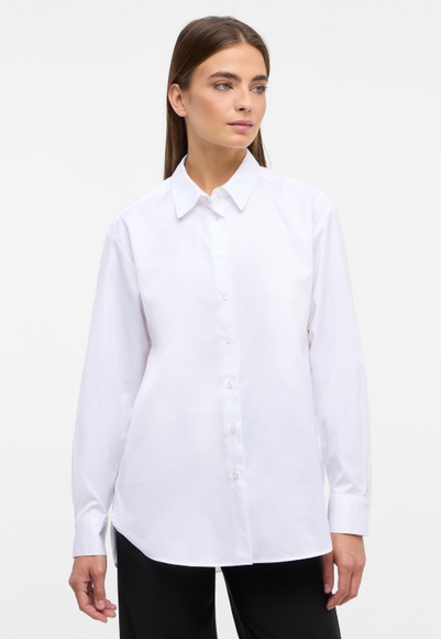 Soft Luxury Shirt Bluse in off-white unifarben