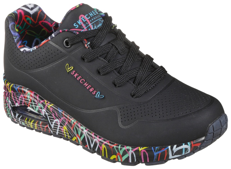 Skechers Wedgesneaker »UNO-LOVING LOVE«, mit coolem Graffiti-Print
