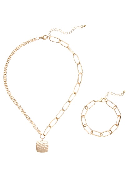LASCANA Ketten und Armband Set, Gliederhalskette und -armband im Set