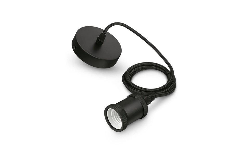 Philips Lighting Vintage cord black 3610730PN Pendelleuchte LED, Glühlampe E27 60 W Schwarz