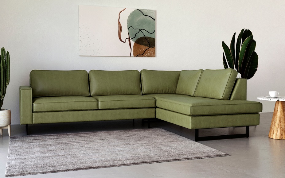 Places of Style Ecksofa »Pinto«, mit Keder und Metallfüssen