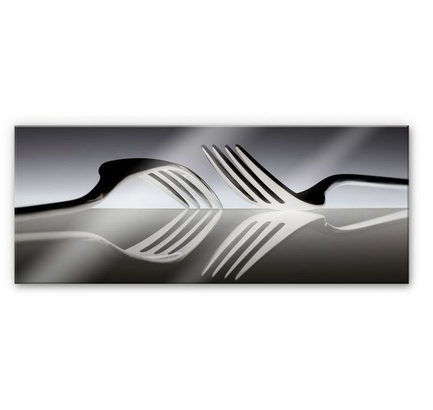 Wall-Art Küchenrückwand »Silberfarben Besteck Panorama«