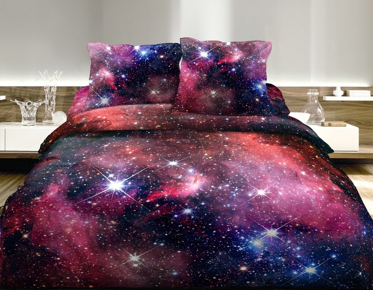 Galaxy Bettwäsche in Blau