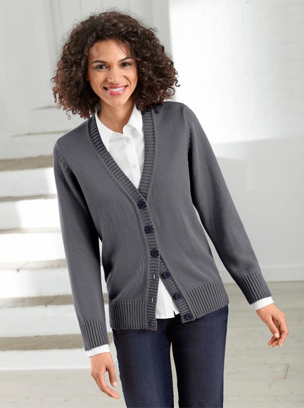 Casual Looks Strickjacke in »fully fashioned«-Verarbeitung