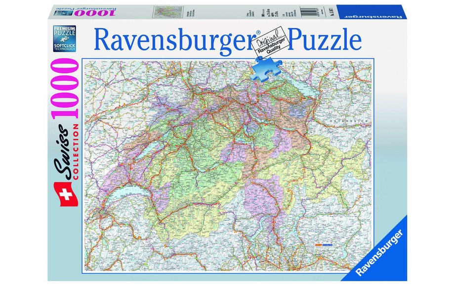 Ravensburger Puzzle Schweizer Karte, 1000 Teile