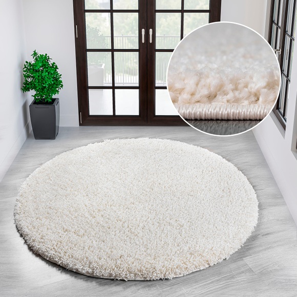 Home affaire Hochflor-Teppich »Viva Teppich rund«, rund, 45 mm Höhe, Uni Farben, einfarbig, rund, besonders weich und kuschelig, idealer Teppich für Wohnzimmer & Schlafzimmer