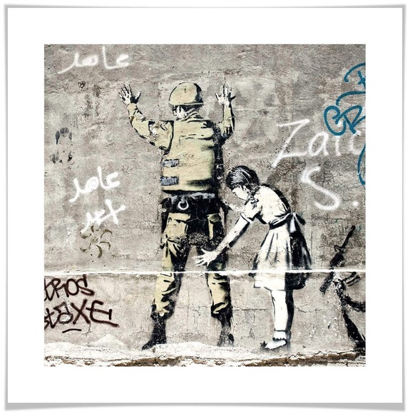 Wall-Art Poster »Graffiti Bilder Mädchen und Soldat«, Menschen, (1 St.), Poster, Wandbild, Bild, Wandposter