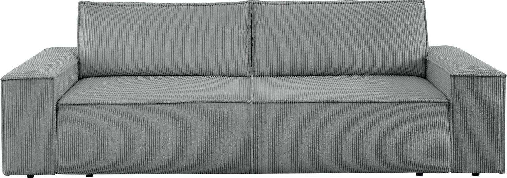 Premium collection by Home affaire 3-Sitzer »SHERWOOD«, nachts: Schlafsofa (Liegefläche 200x136 cm) mit Bettkasten, mit 2 losen Rückenkissen, hochwertiger Cord-Bezug, tagsüber chilliges 3-Sitzer-Sofa.