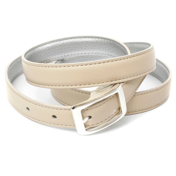 Anthoni Crown 2, 0 cm Wendegürtel in in zwei Trendfarben Silberfarben und Beige