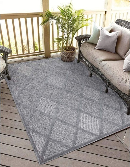 Carpet City Teppich »Santorini«, rechteckig, 5 mm Höhe, 3D-Effekt, für Wohnzimmer, Flur, Küche, Wintergarten, Balkon, Wetterfest & UV-beständig
