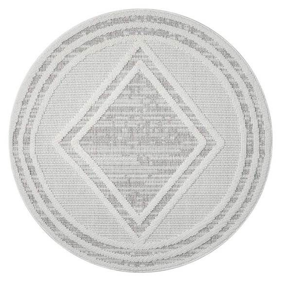 Carpet City Teppich »LINDO 8853«, rund, Kurzflor, Hochtief-Muster/ 3D-Effekt, Boho-Stil, Wohnzimmer