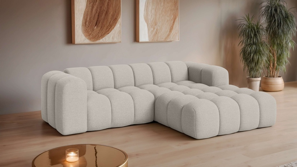 GOODproduct Ecksofa »KALLIE Design-Sofa mit Wellenunterfederung, Bubble-Optik, 248/186/72cm« moderne Steppung, hoher Sitzkomfort und modernes Design