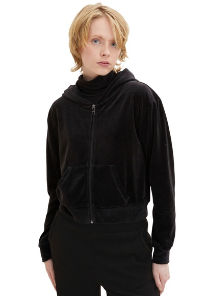 TOM TAILOR Denim Kapuzensweatjacke »Tom Tailor Denim Kapuzensweatjacke«, aus softem Samt