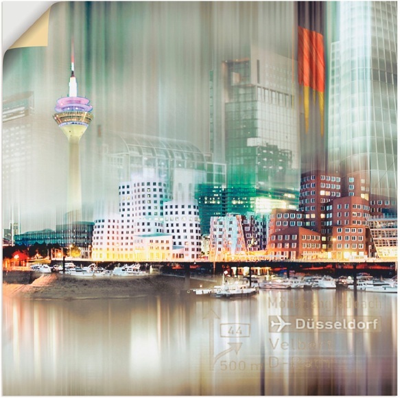 Artland Wandbild »Düsseldorf Skyline Collage V«