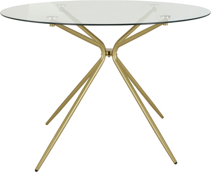 INOSIGN Glastisch »Silvi«, rund, Ø 110 cm, Metallgestell in messingfarben