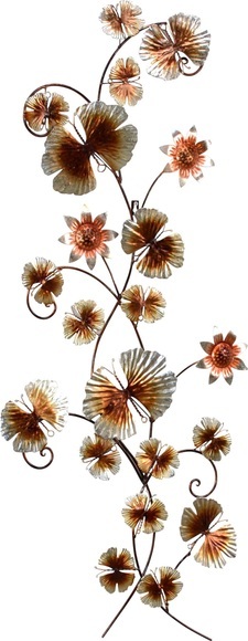 Home affaire Wanddekoration Blüten und Schmetterlingsmotive, Maße (B/T/H): 50/3/126 cm