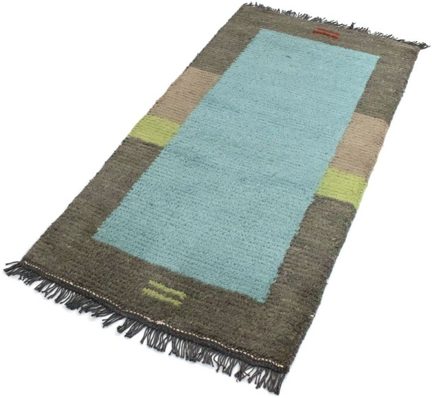 morgenland Wollteppich »Nepal Teppich handgeknüpft blau«, rechteckig, 18 mm Höhe, handgeknüpft