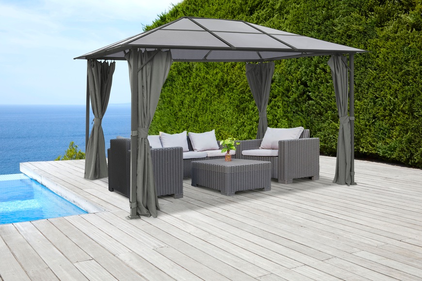 KONIFERA Pavillon »Malaga«, BxT: 300x400 cm, Stahlgestell, Polycarbonat-Dachplatten