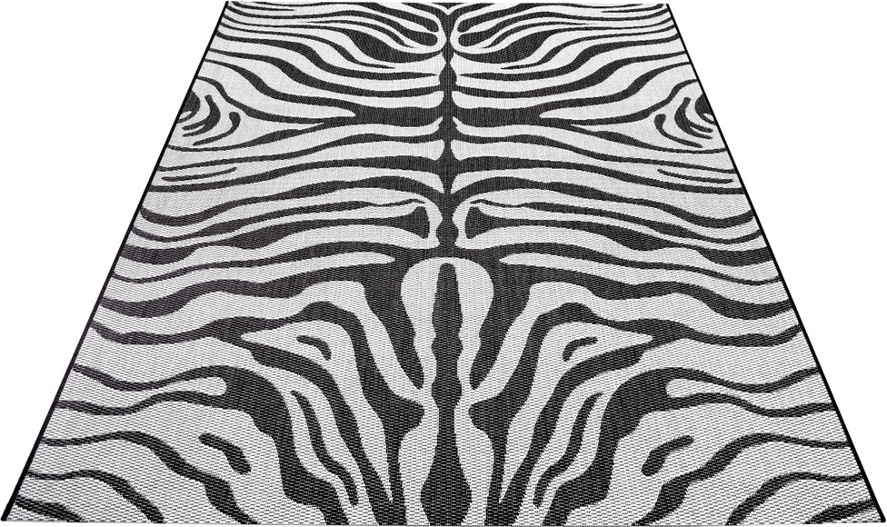 White Label - Teppich In-& Outdoor - 80 x 150 cm; - Creme, Schwarz